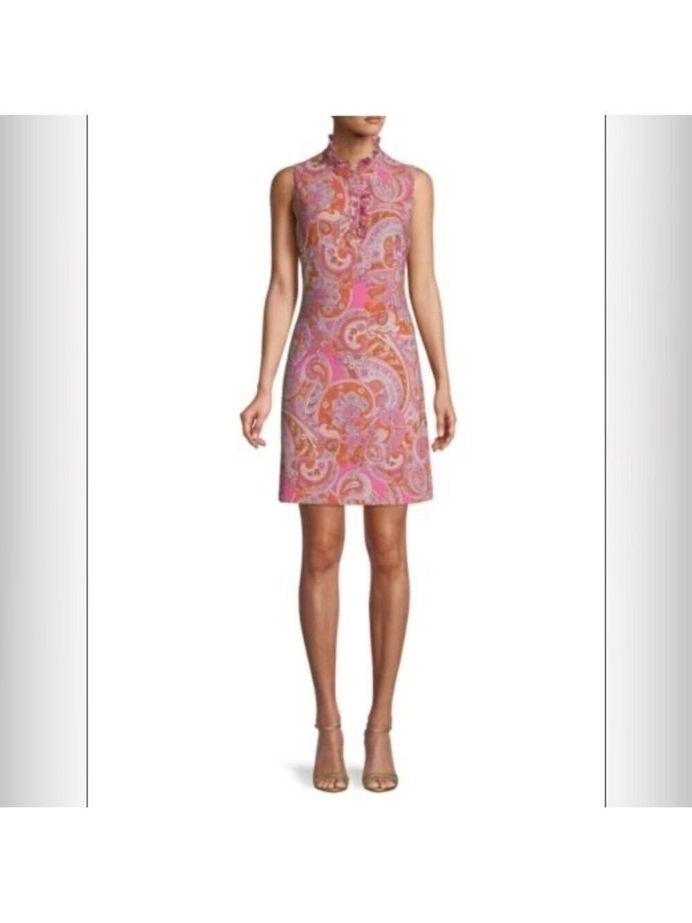 TOMMY HILFIGER Ruffle-Trim Paisley-Print Dress. Size 4